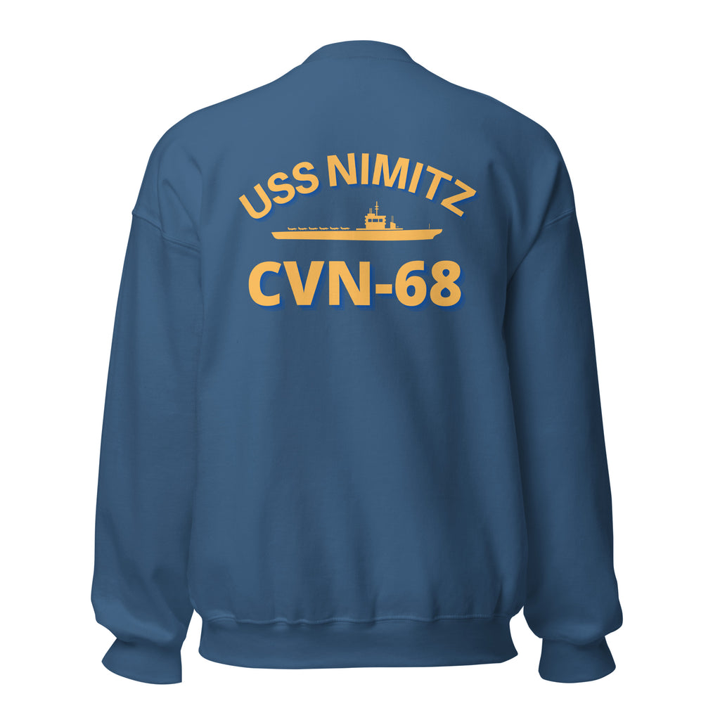 USS Nimitz CVN-68 Front & Back Crewneck Sweatshirt