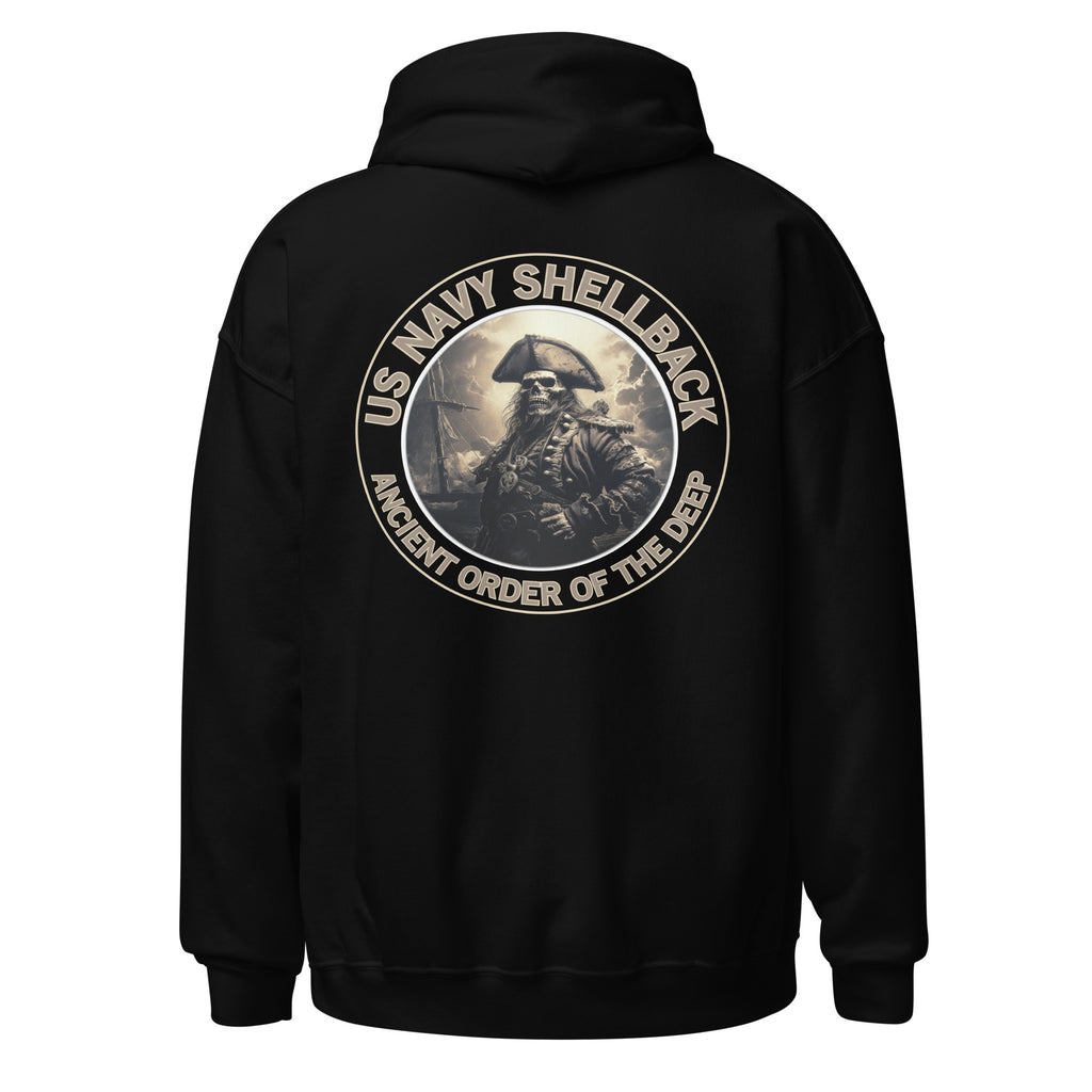 Navy Shellback Skeleton Pirate Pullover Hoodie