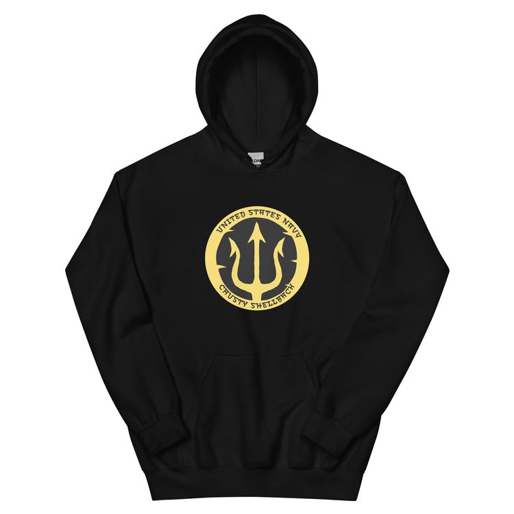 Navy Crusty Shellback Gold Trident Hoodie