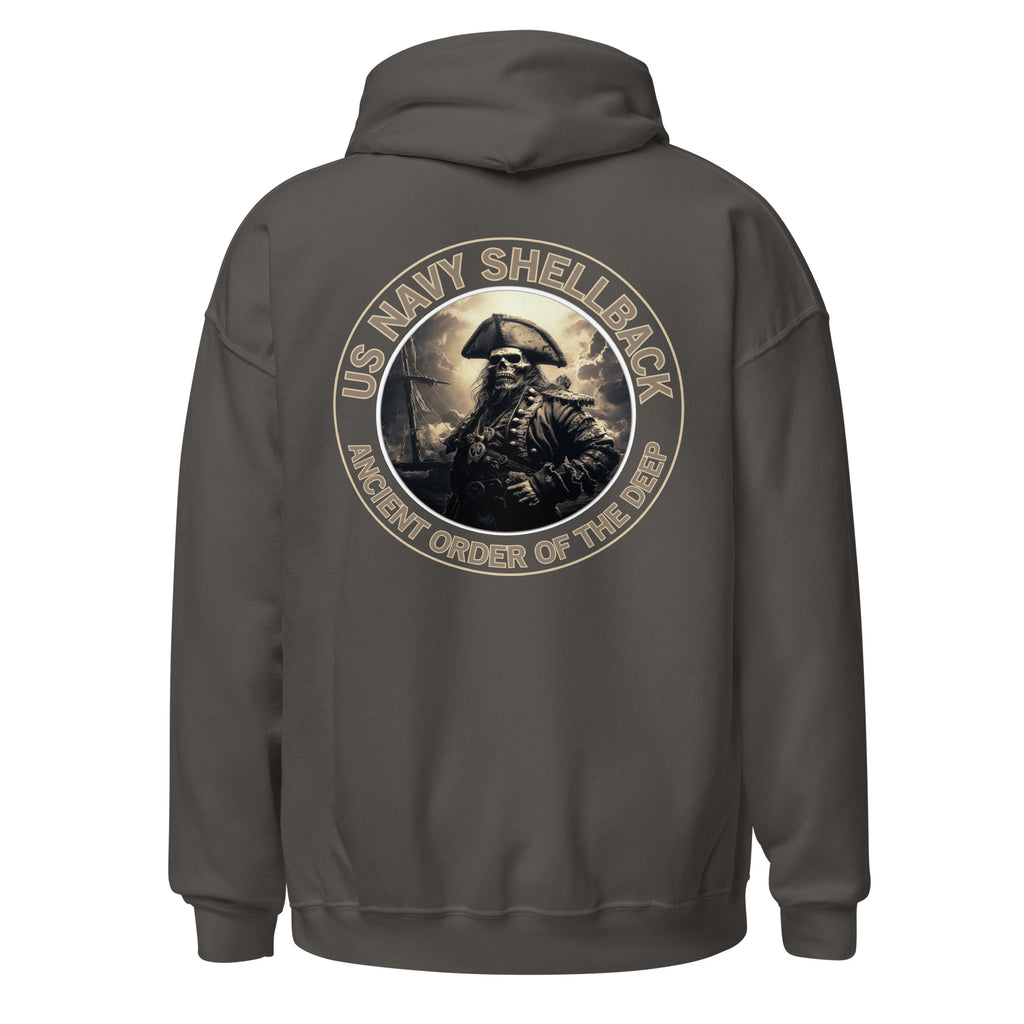 Navy Shellback Skeleton Pirate Pullover Hoodie