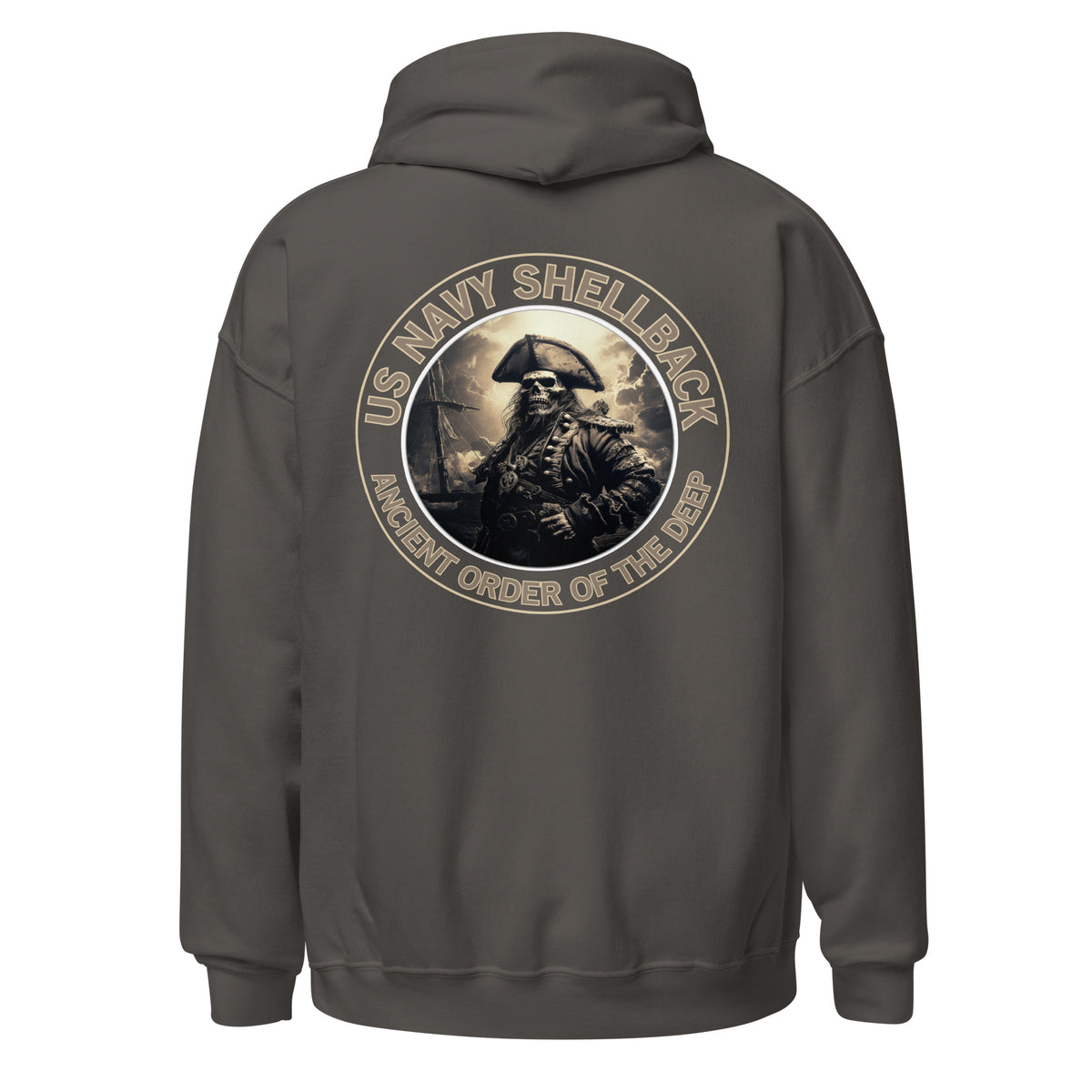 Navy Shellback Skeleton Pirate Pullover Hoodie