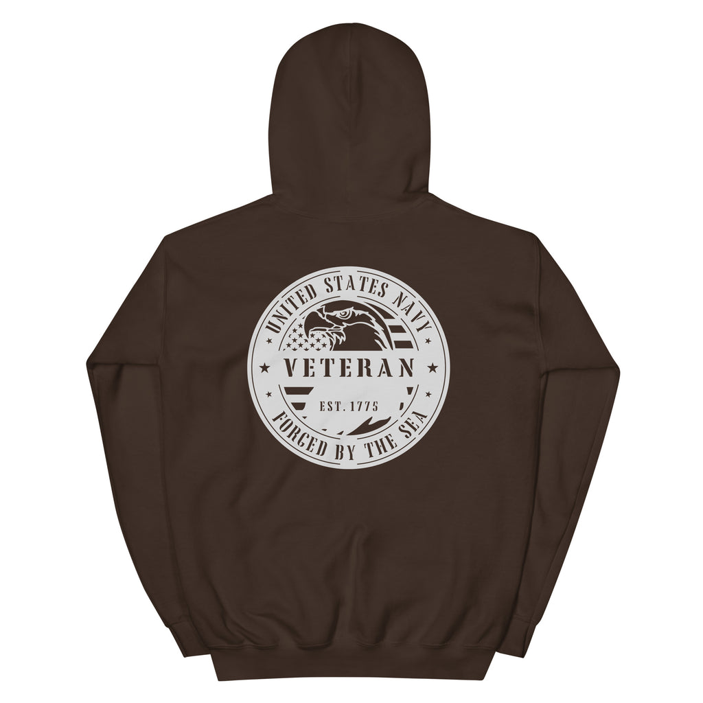 Navy Veteran Forged by the Sea Front & Back Hoodie