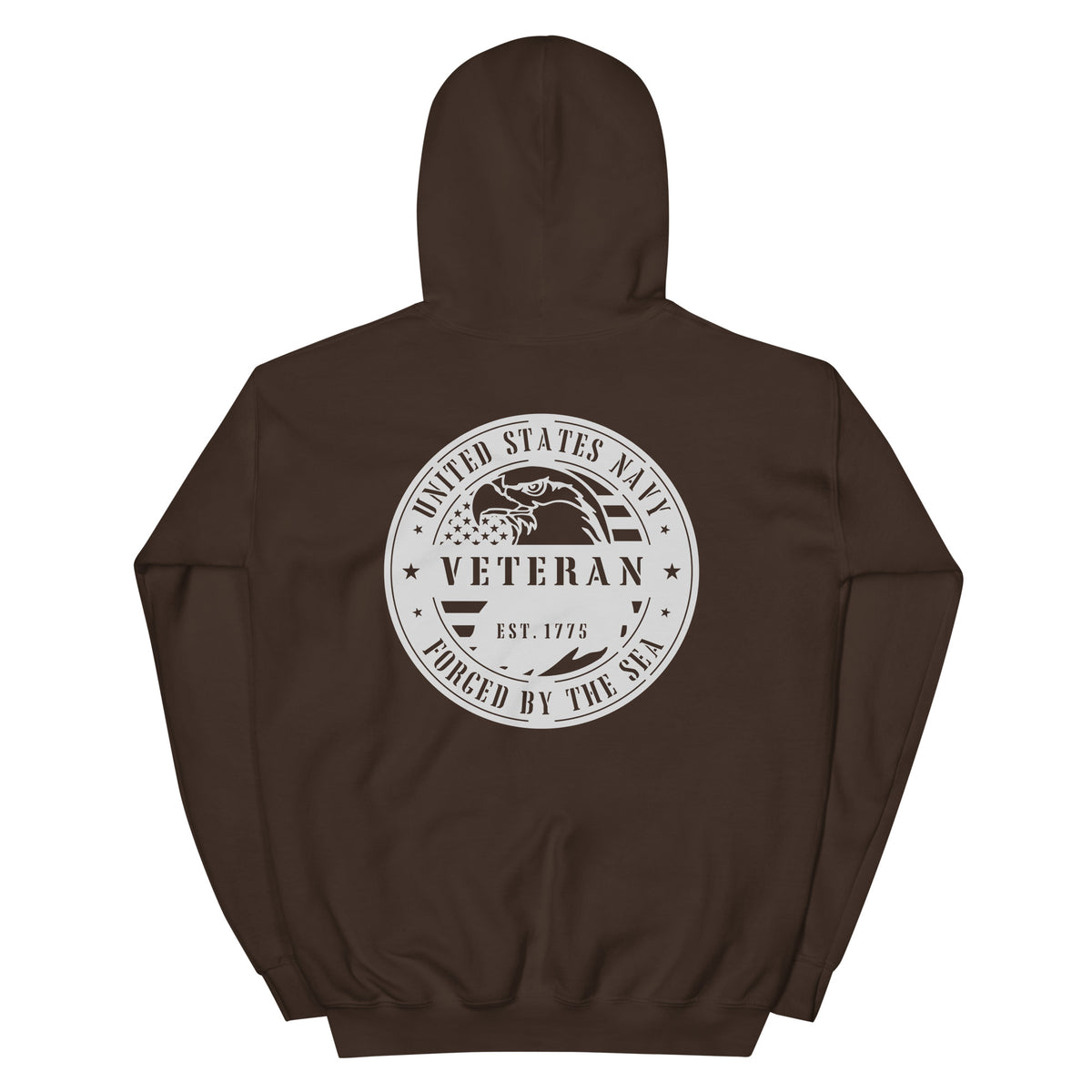 Navy Veteran Forged by the Sea Front & Back Hoodie