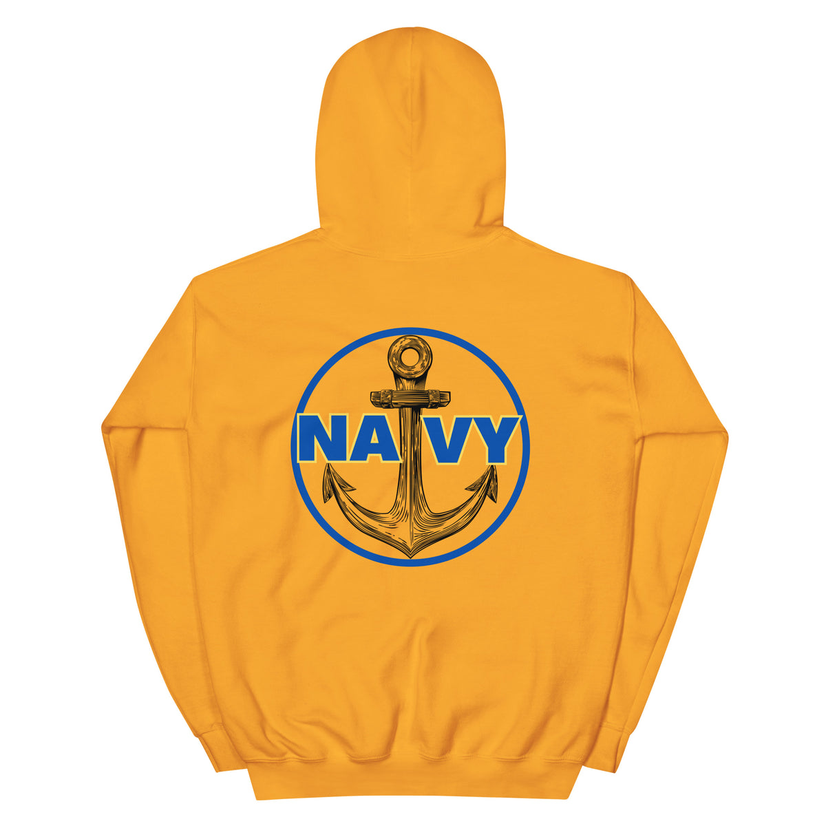 Navy Blue Circle Anchor Front & Back Hoodie