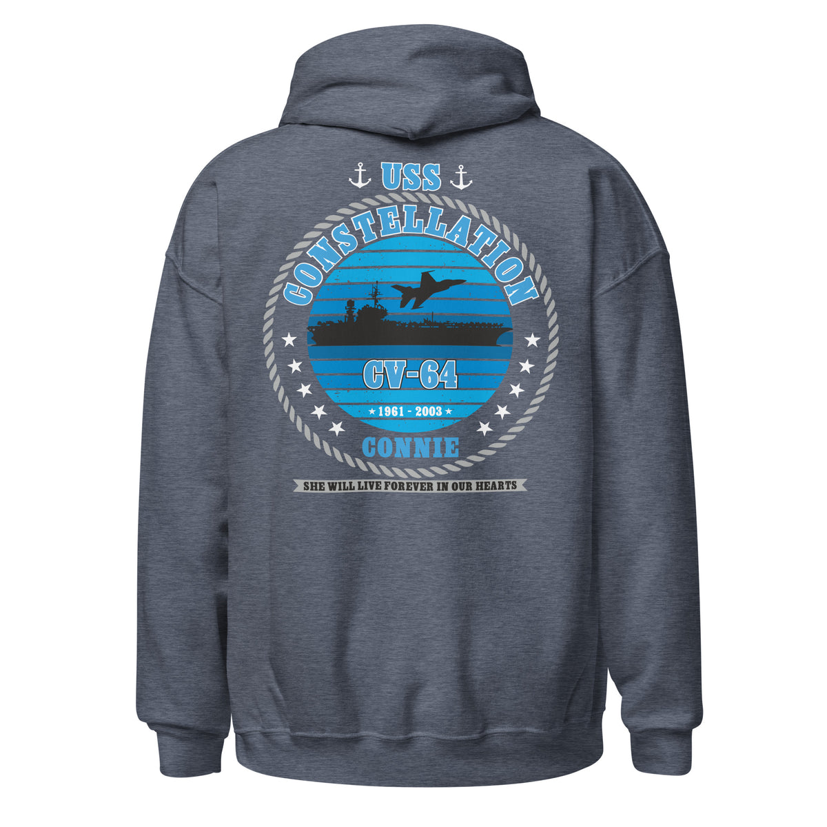 USS Constellation CV-64 Connie Memorial Front & Back Hoodie
