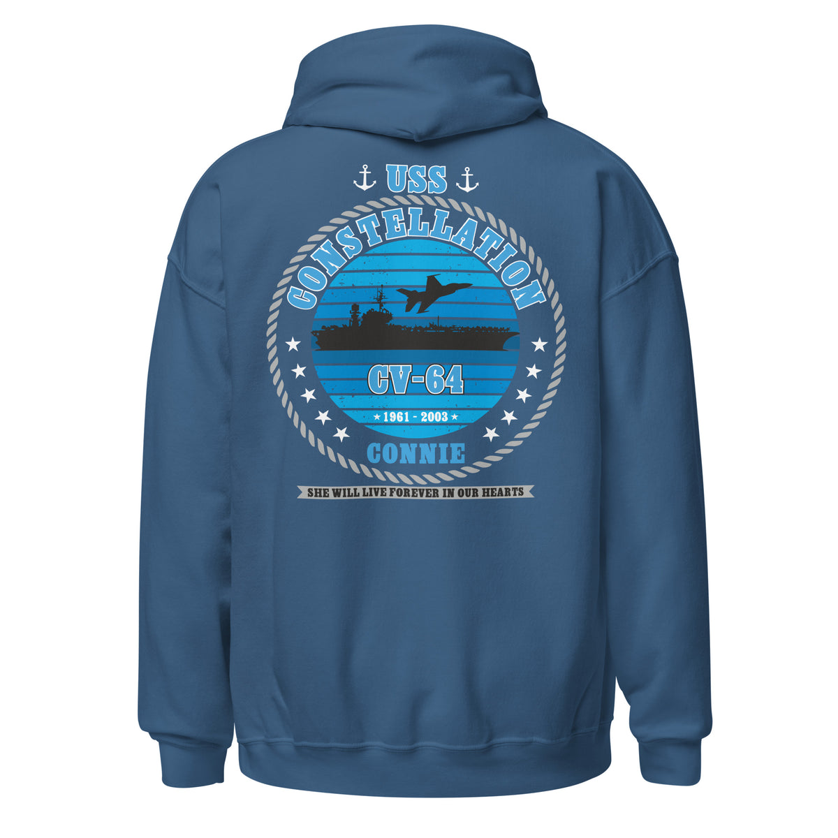 USS Constellation CV-64 Connie Memorial Front & Back Hoodie