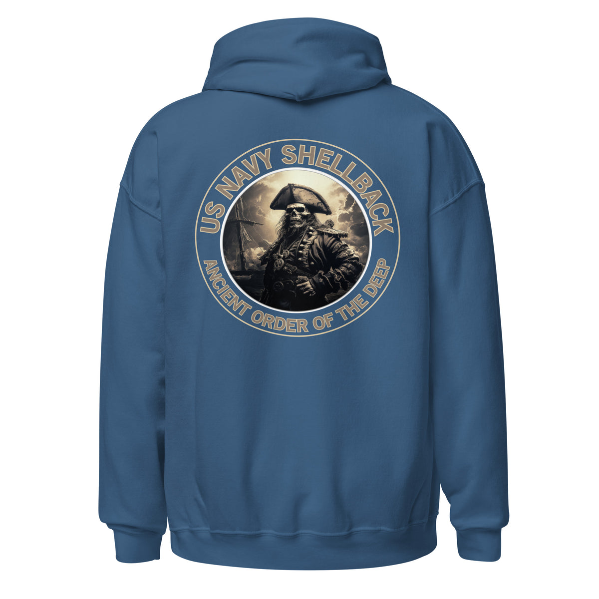 Navy Shellback Skeleton Pirate Pullover Hoodie
