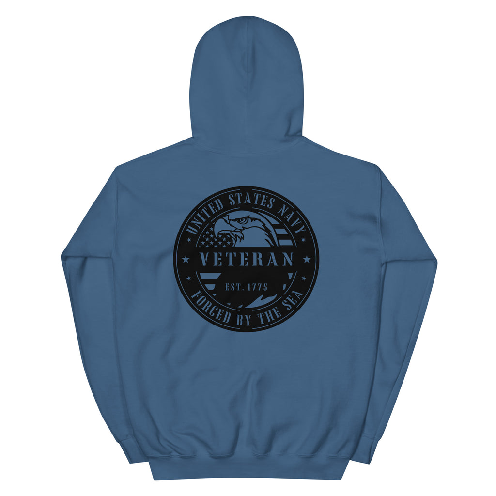Navy Veteran Forged by the Sea Front & Back Hoodie