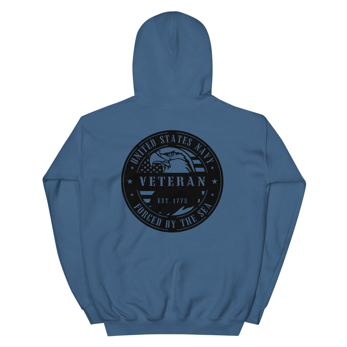 Navy Veteran Forged by the Sea Front & Back Hoodie
