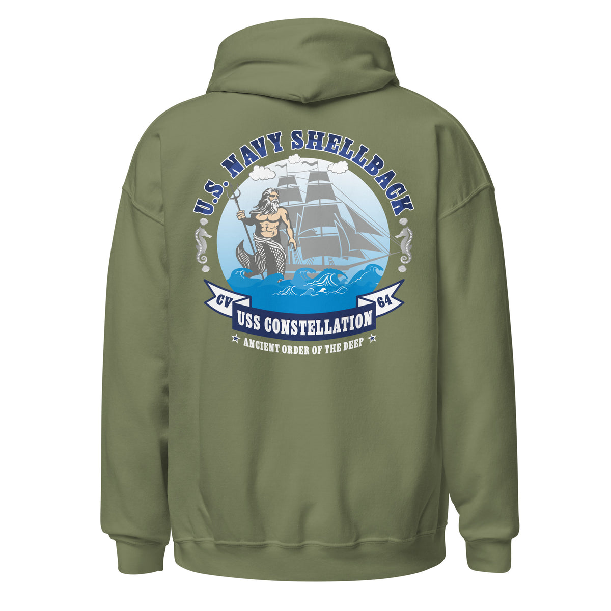 USS Constellation CV-64 Shellback Badge Hoodie