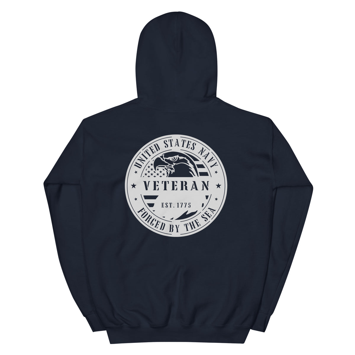 Navy Veteran Forged by the Sea Front & Back Hoodie