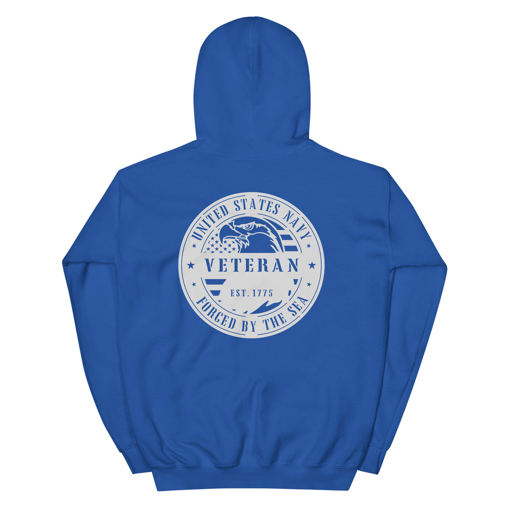 Navy Veteran Forged by the Sea Front & Back Hoodie