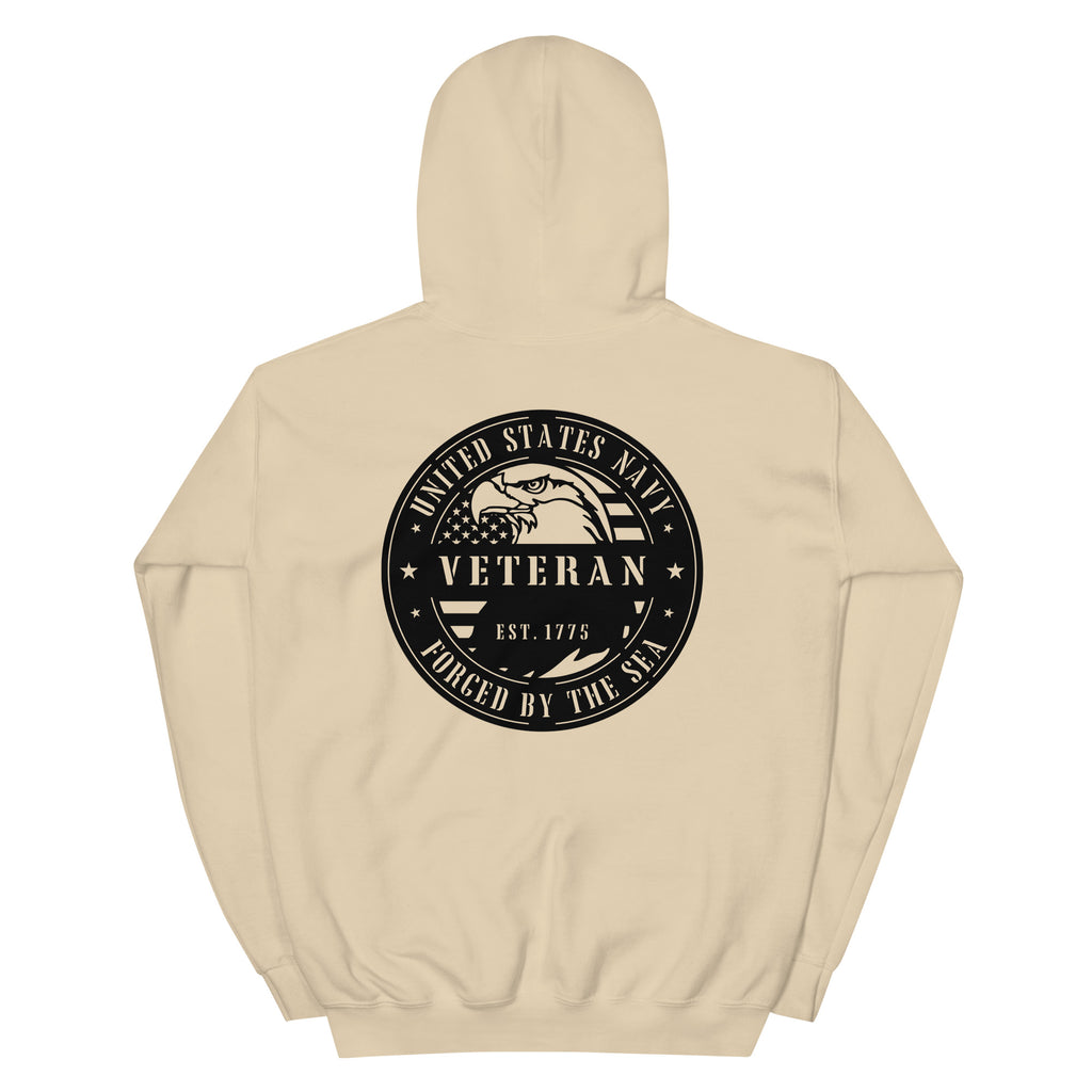 Navy Veteran Forged by the Sea Front & Back Hoodie