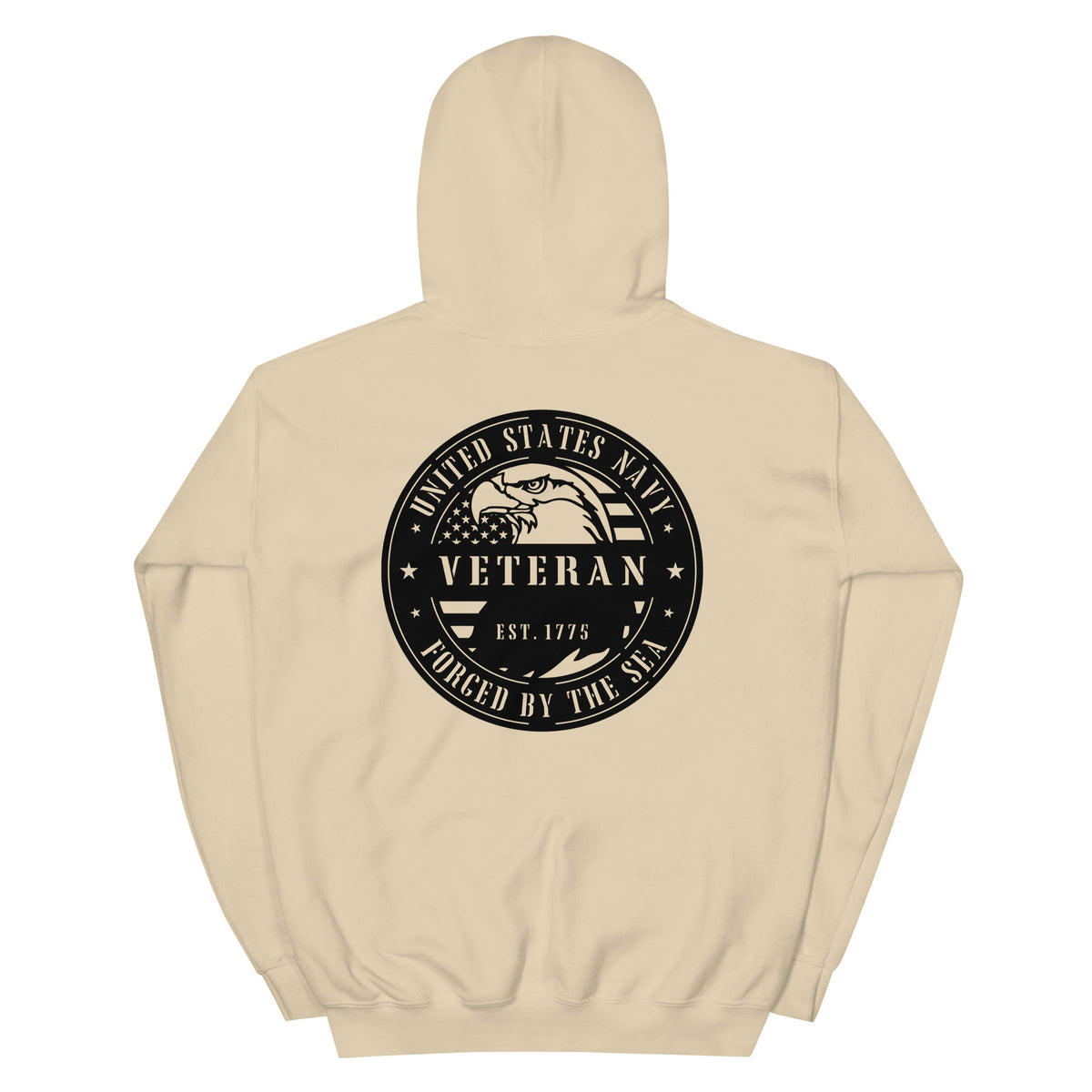 Navy Veteran Forged by the Sea Front & Back Hoodie