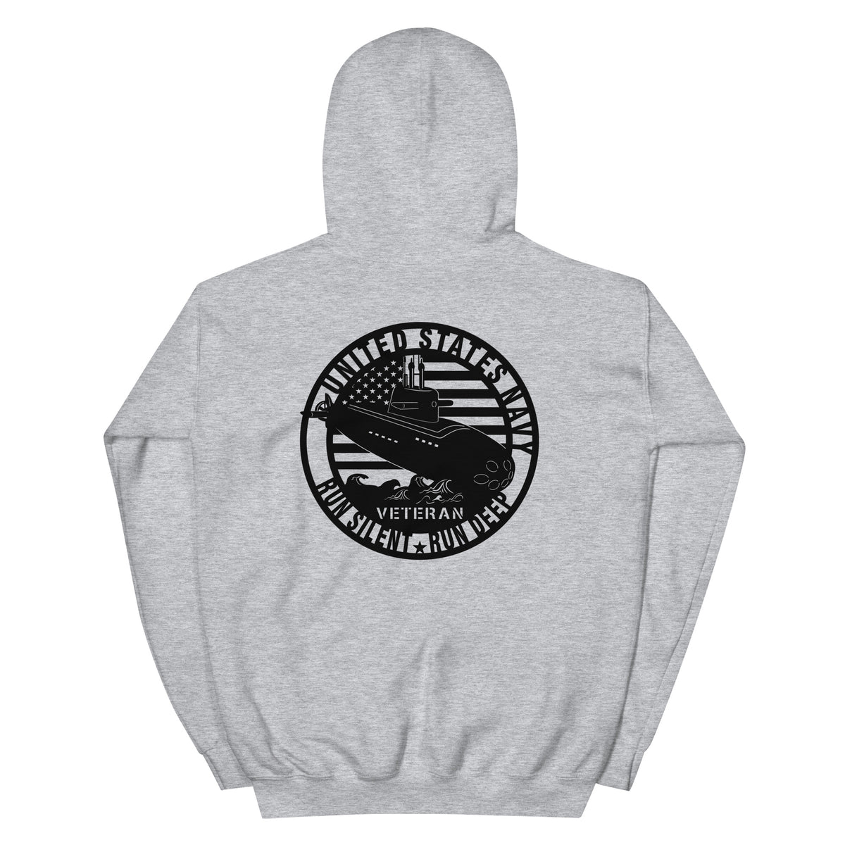 Navy Submarine Run Silent Run Deep Front & Back Hoodie
