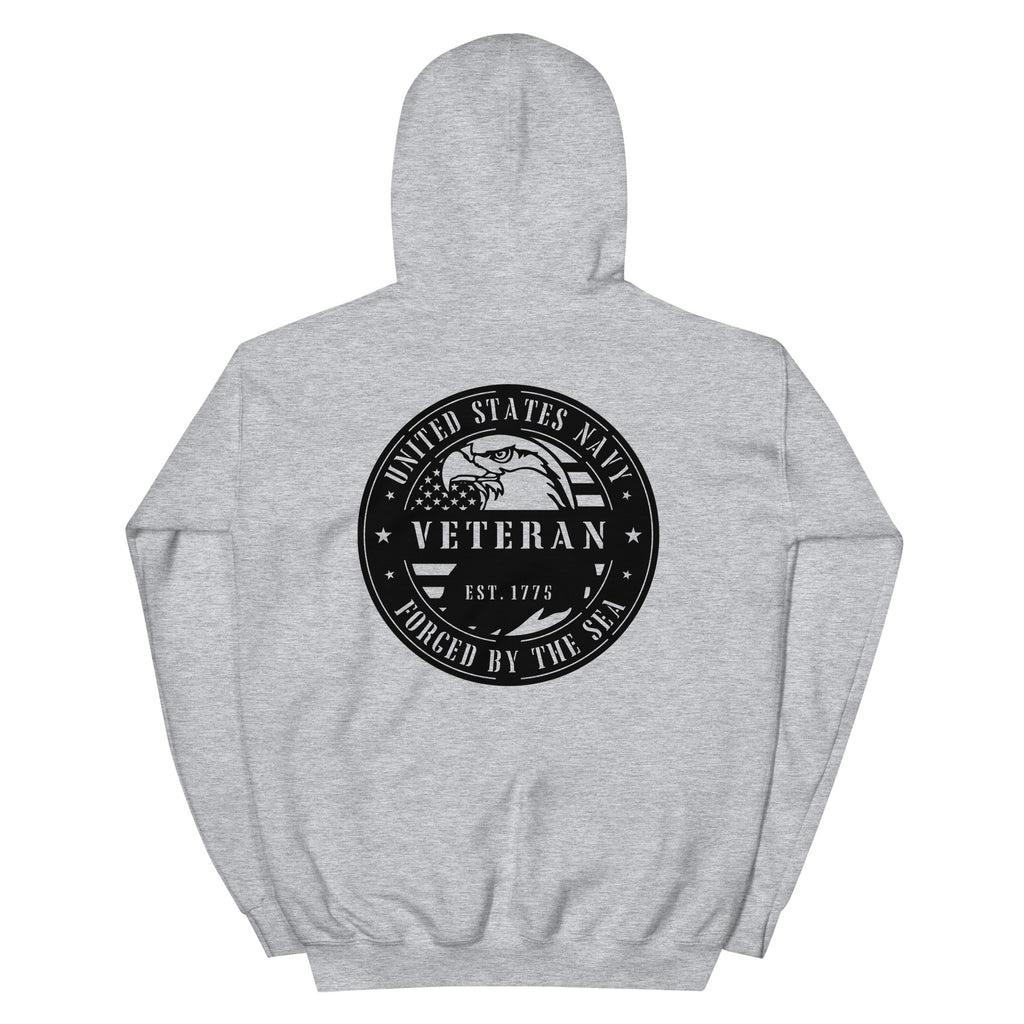 Navy Veteran Forged by the Sea Front & Back Hoodie