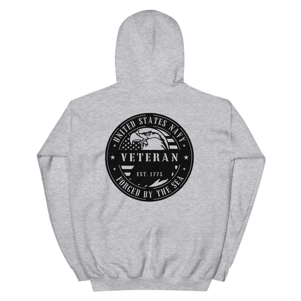 Navy Veteran Forged by the Sea Front & Back Hoodie