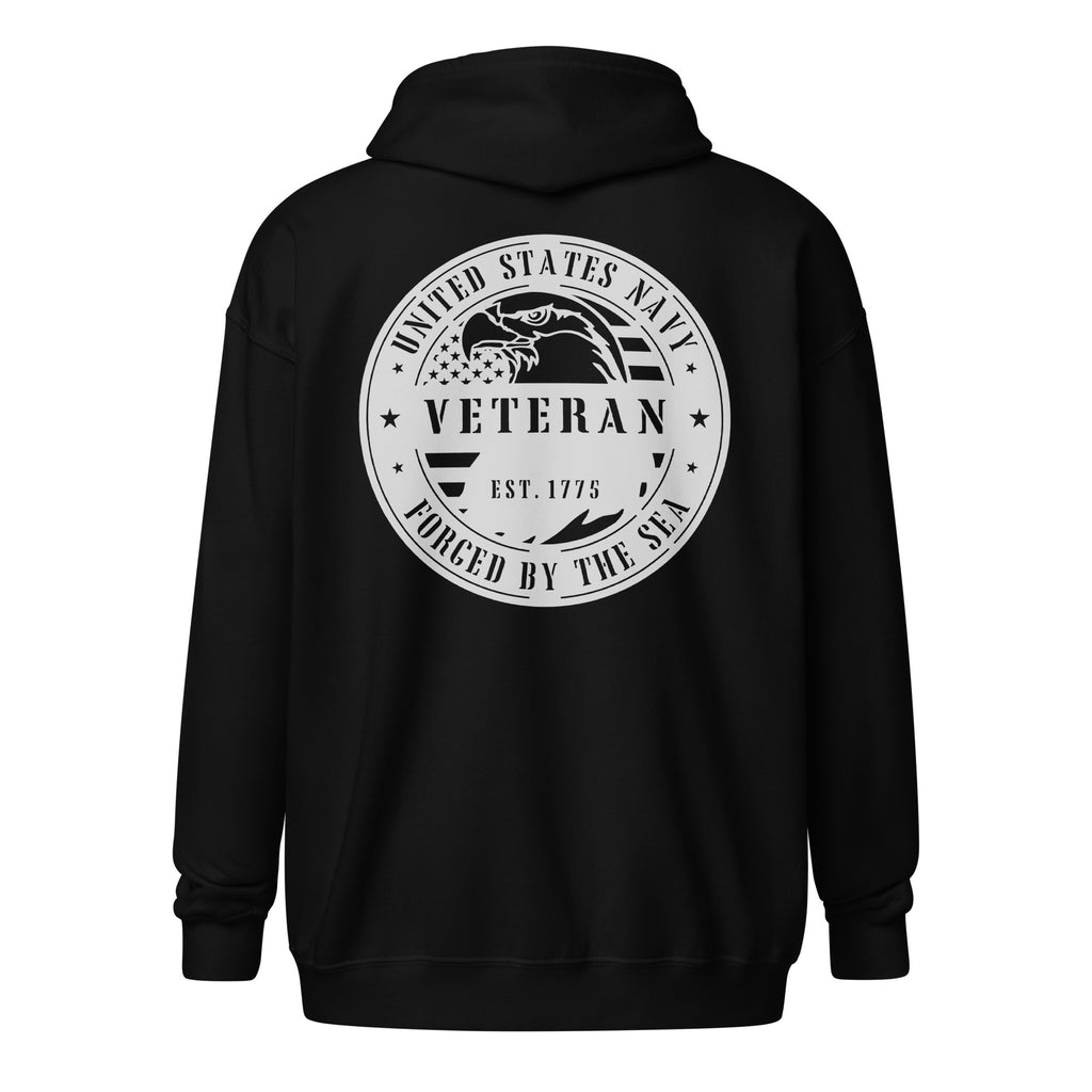 Navy Veteran Forged by the Sea Eagle Zip Hoodie