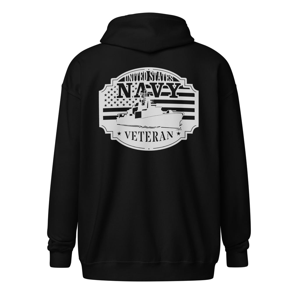 Navy Veteran Warship Zip Hoodie
