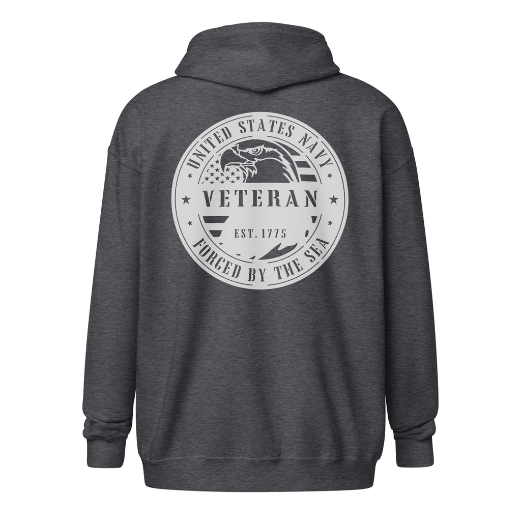 Navy Veteran Forged by the Sea Eagle Zip Hoodie
