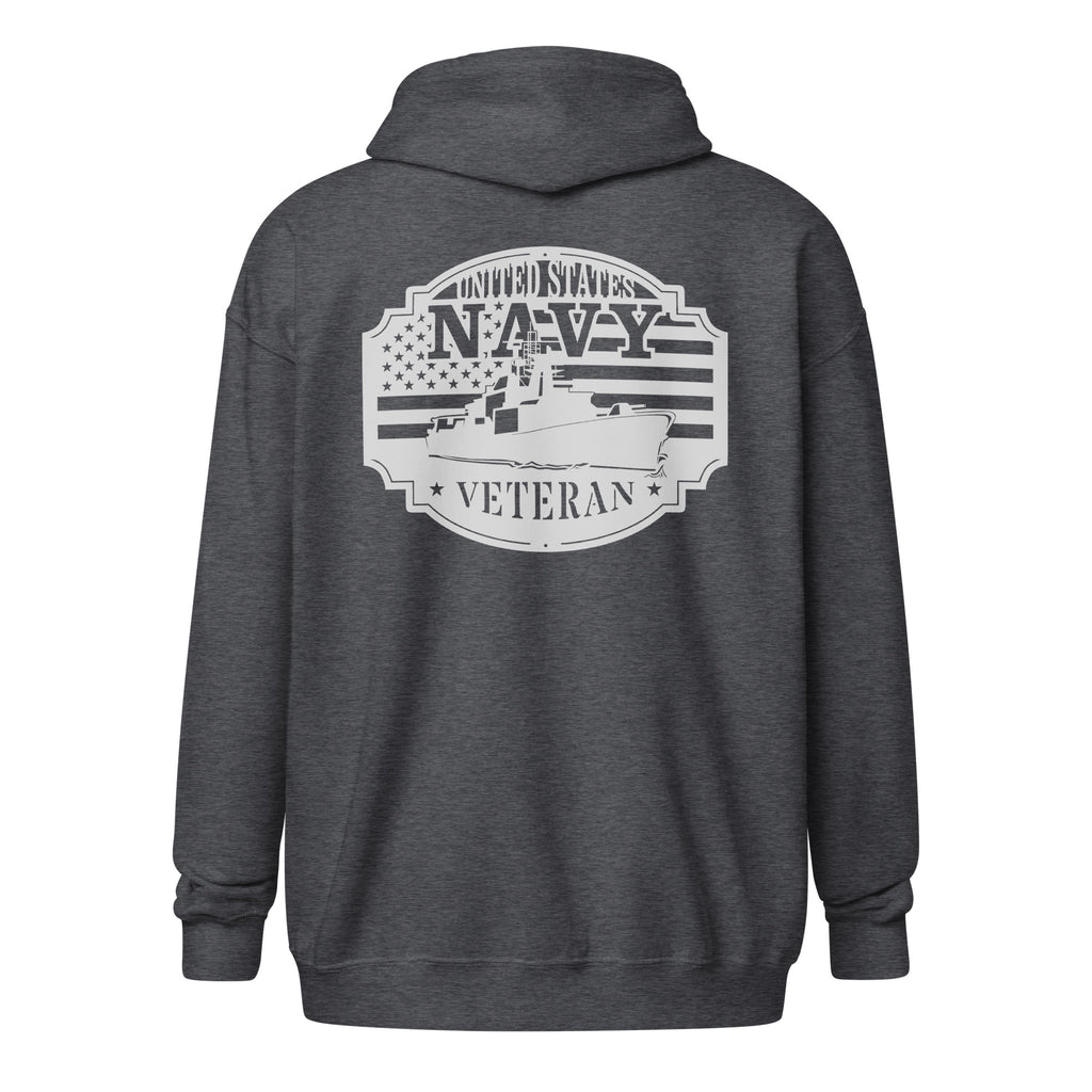 Navy Veteran Warship Zip Hoodie