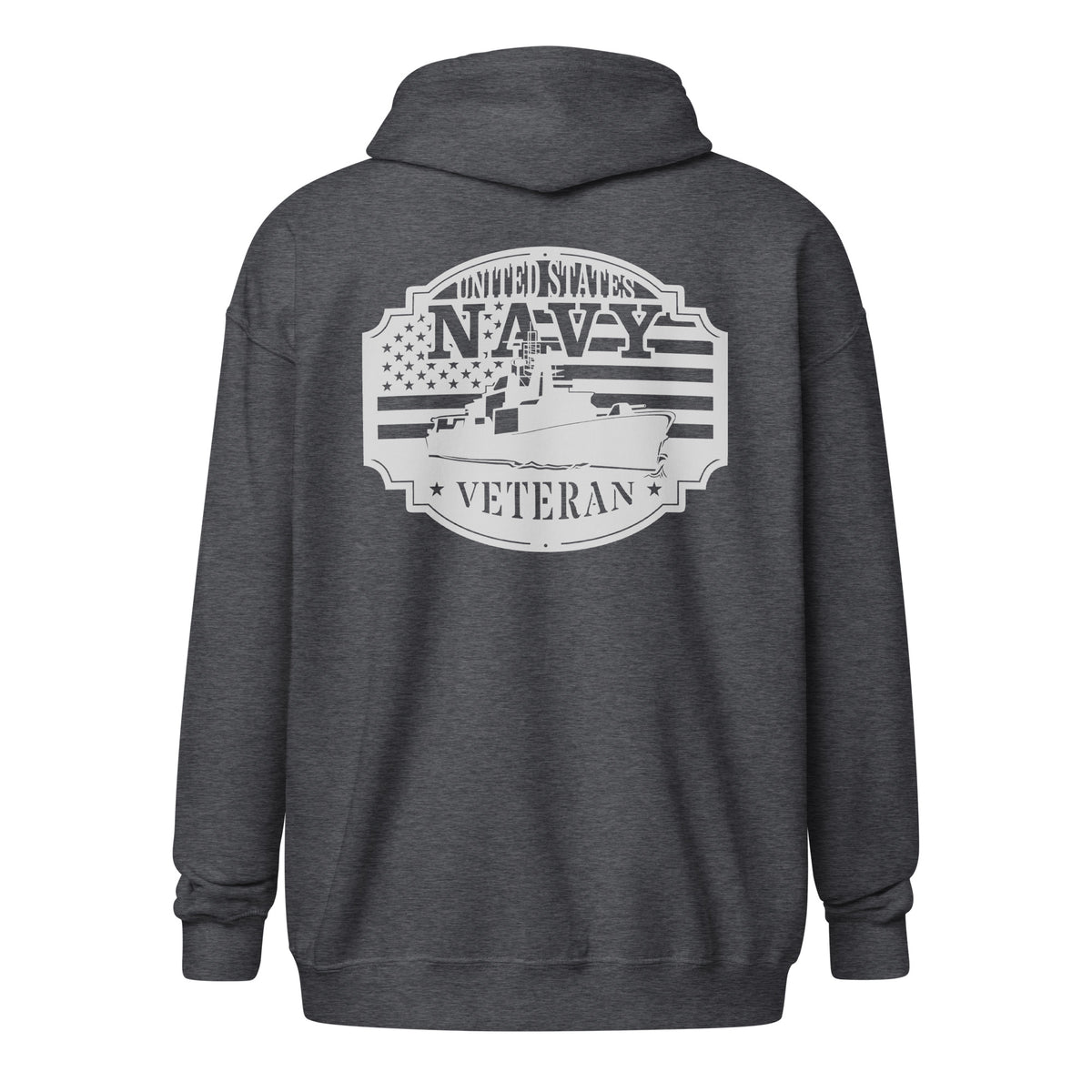 Navy Veteran Warship Zip Hoodie