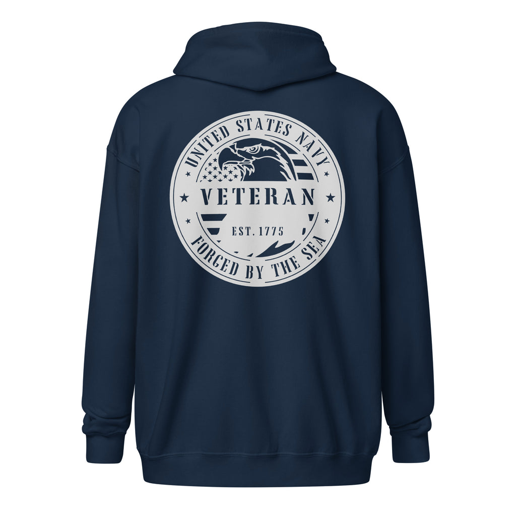 Navy Veteran Forged by the Sea Eagle Zip Hoodie