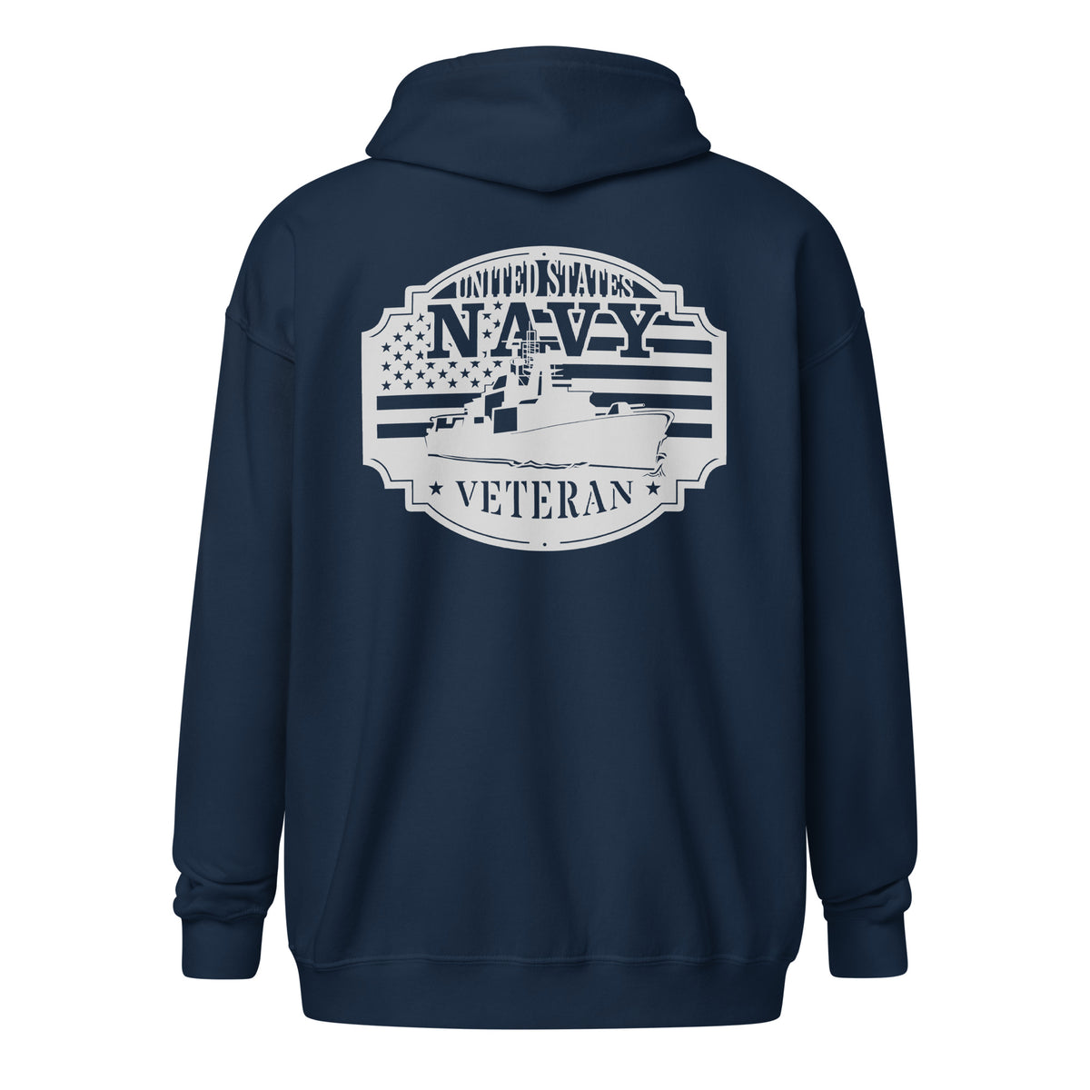 Navy Veteran Warship Zip Hoodie