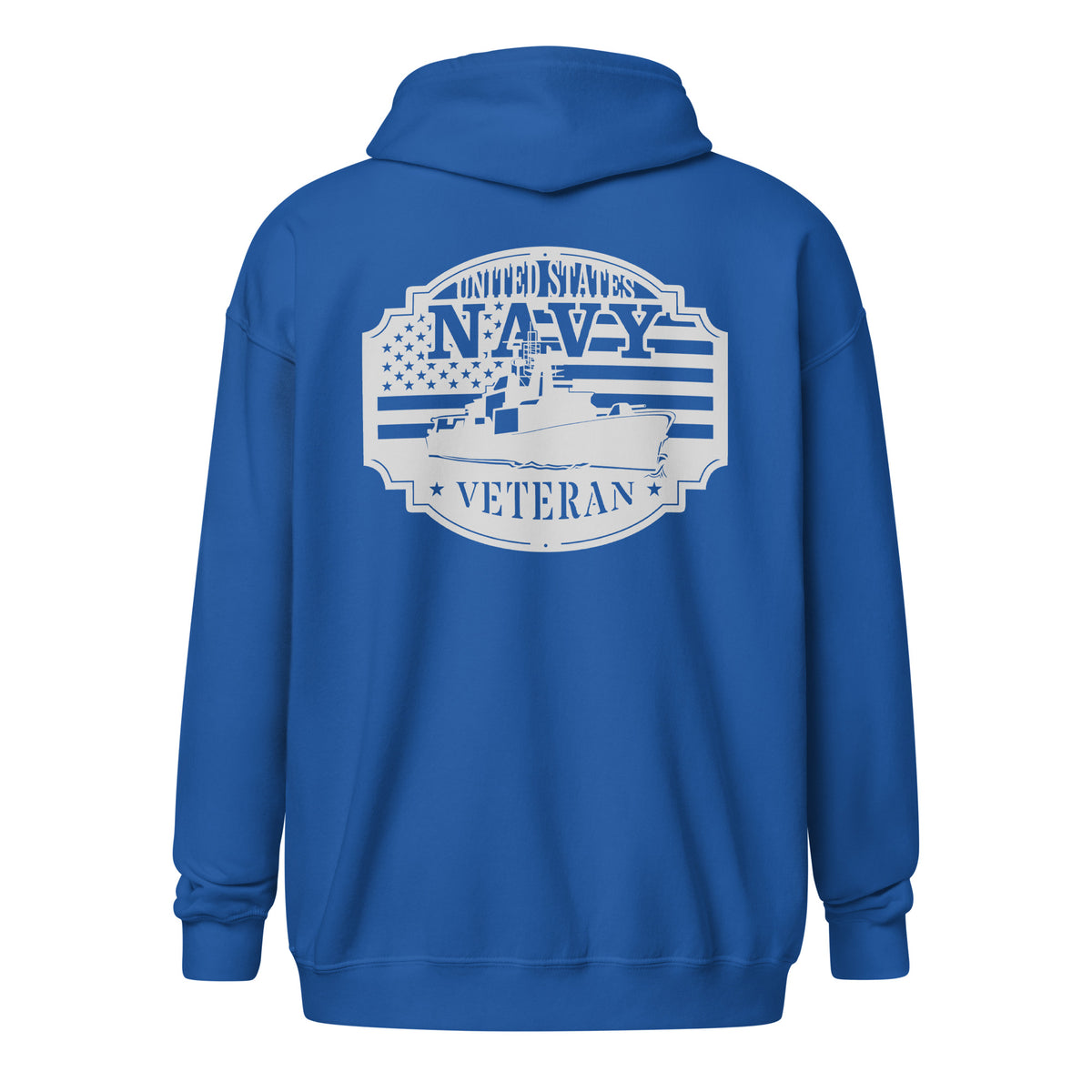 Navy Veteran Warship Zip Hoodie