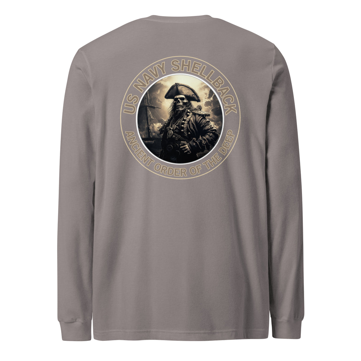 Navy Shellback Skeleton Pirate Long Sleeve Tee