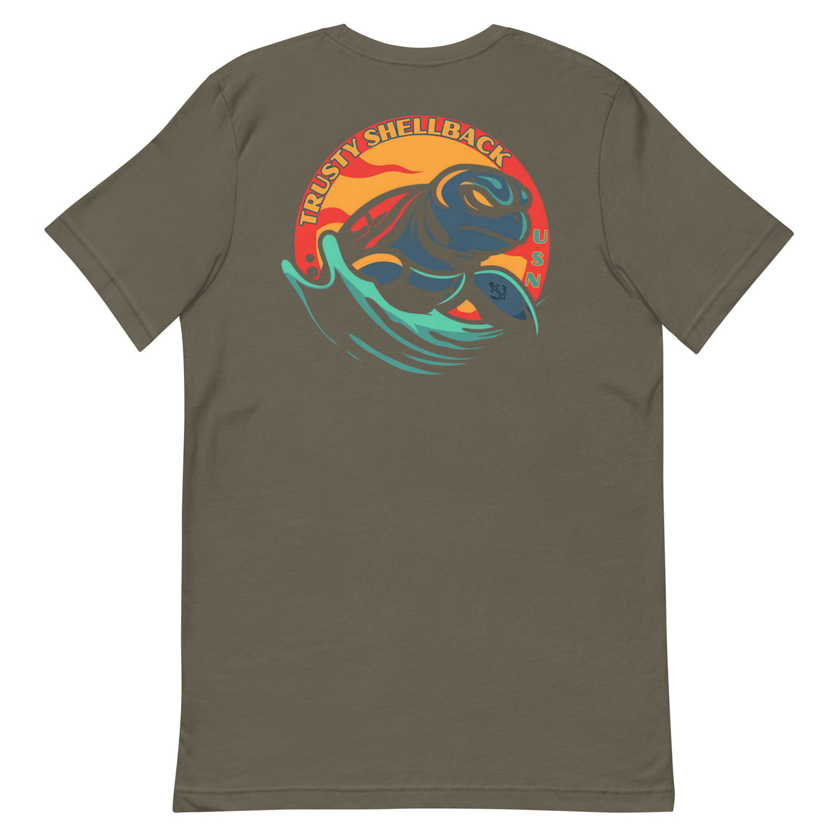 Navy Trusty Shellback Sunset Turtle Tee