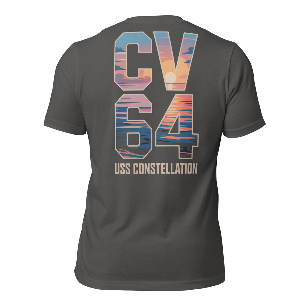 USS Constellation CV-64 Sunset Front & Back Tee
