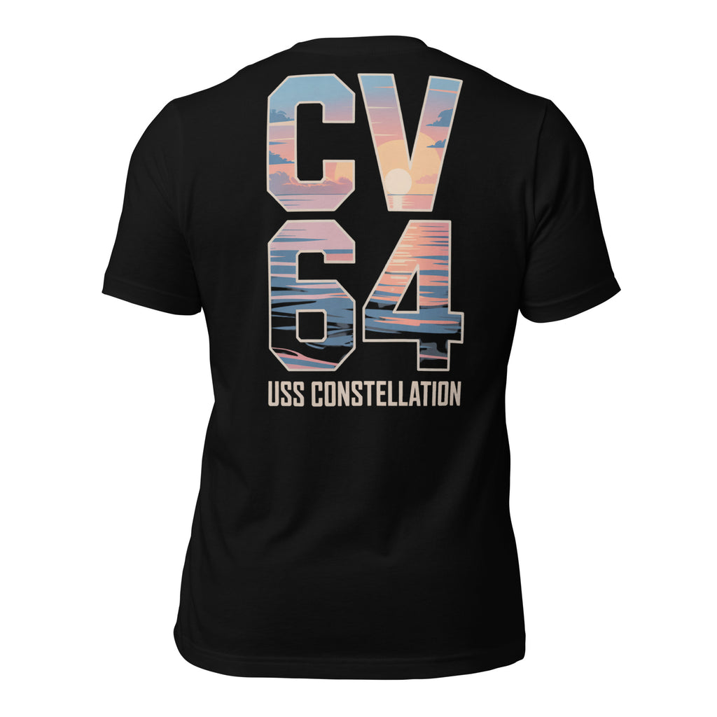 USS Constellation CV-64 Sunset Front & Back Tee