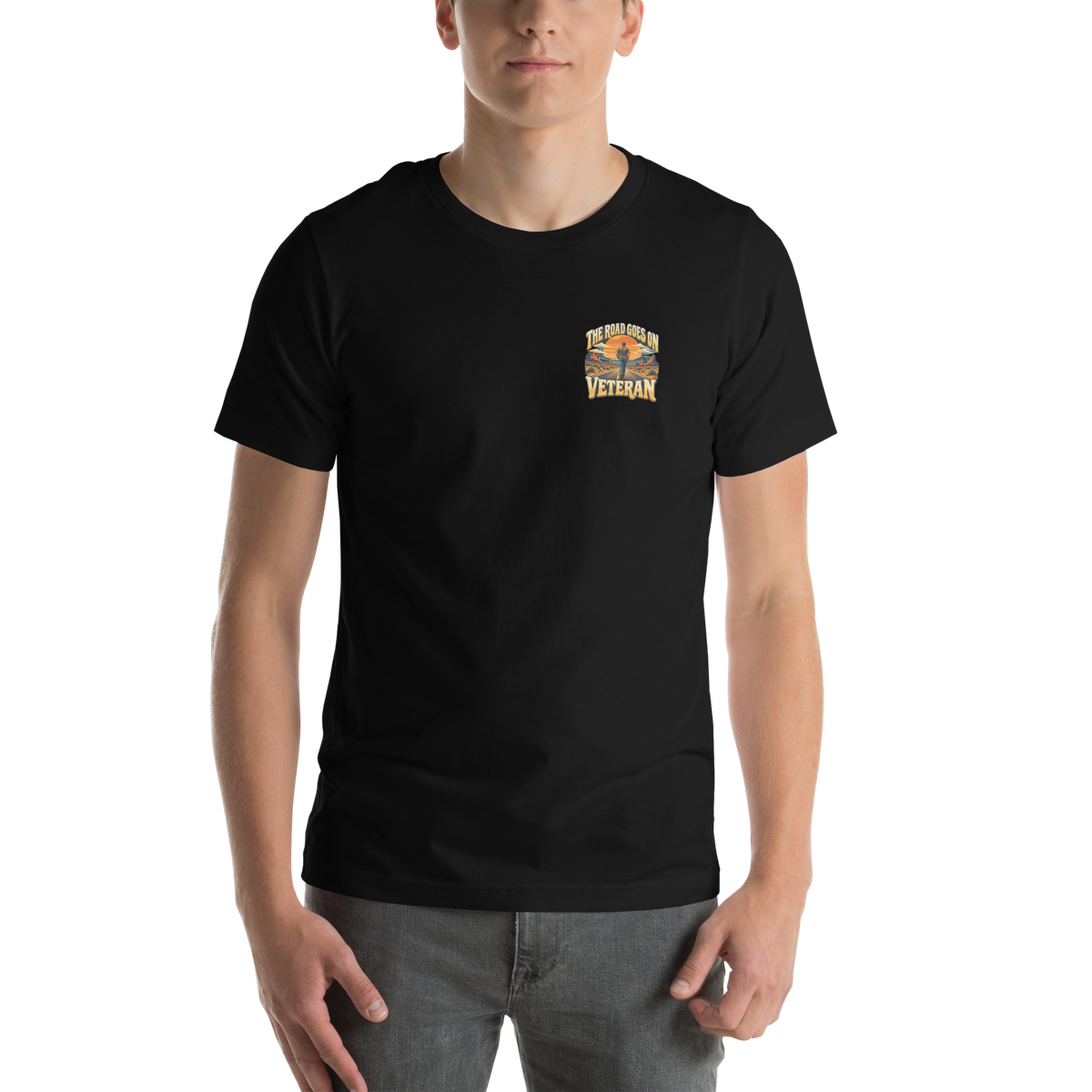 The Road Goes On Veteran T-Shirt | Front & Back Print