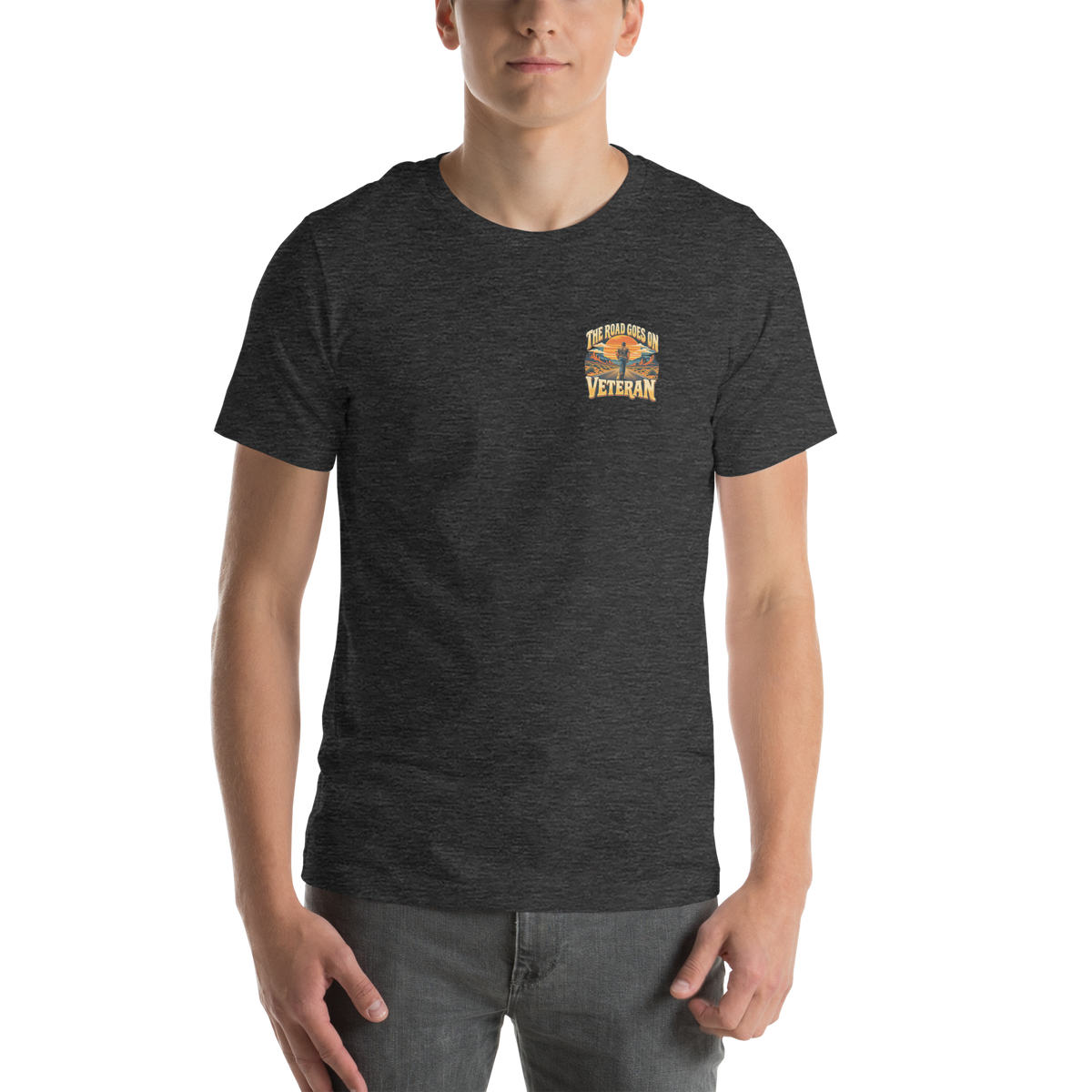 The Road Goes On Veteran T-Shirt | Front & Back Print