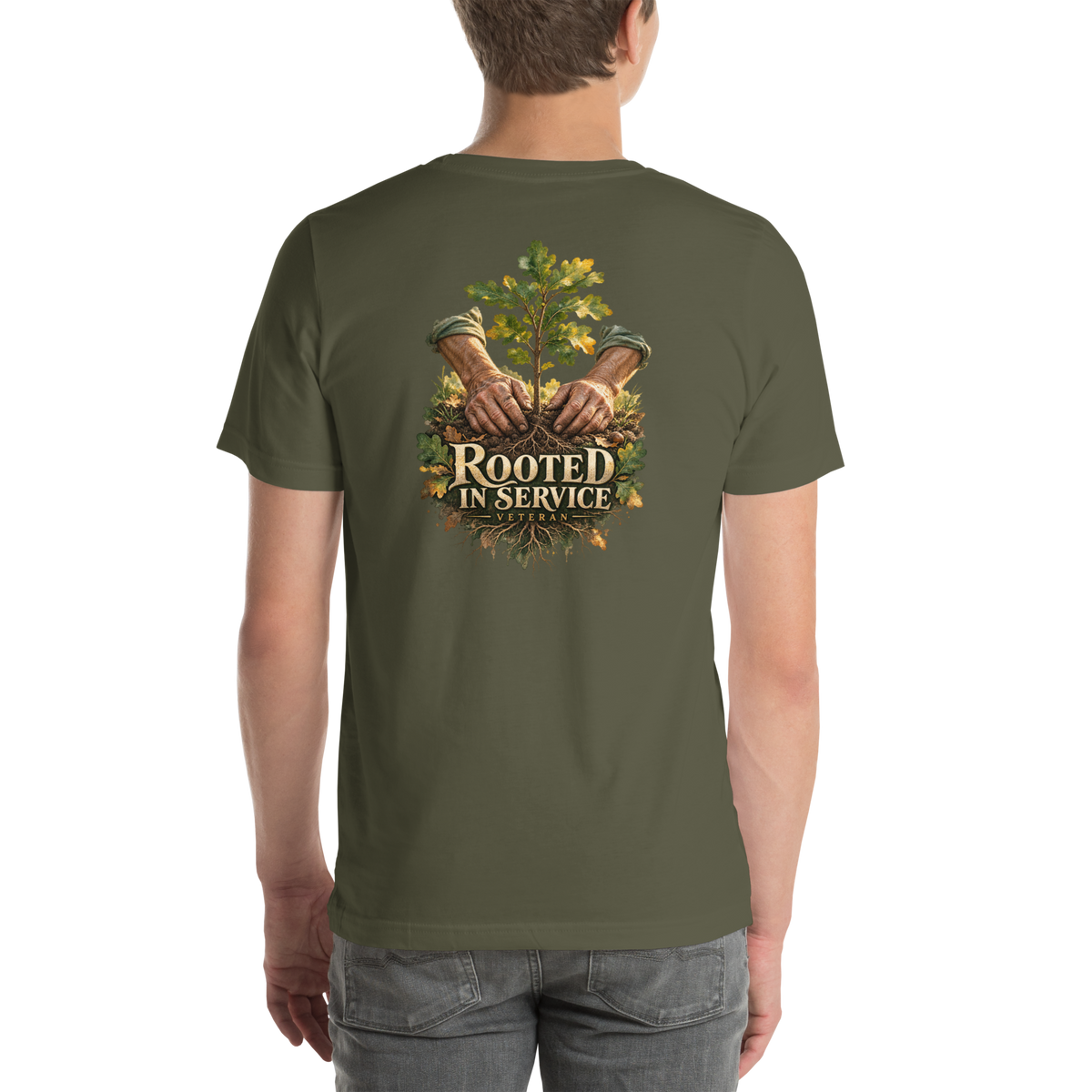 Rooted in Service Veteran T-Shirt | Front & Back Print