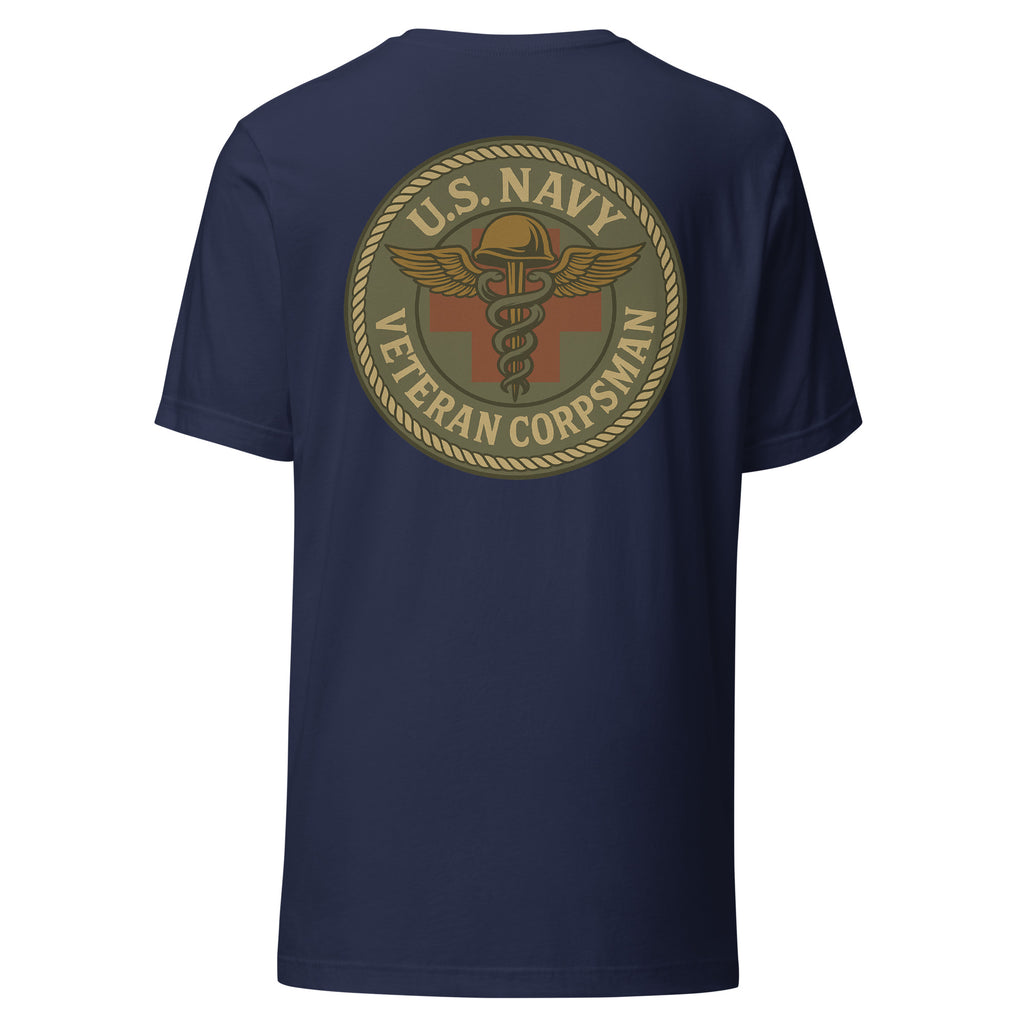 Navy Veteran Corpsman Round Badge Tee