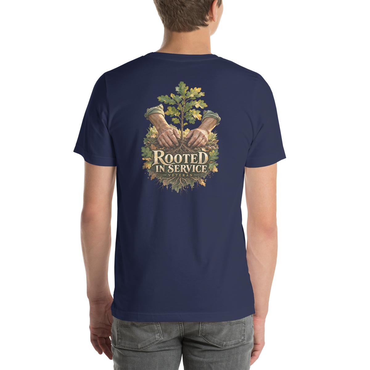 Rooted in Service Veteran T-Shirt | Front & Back Print