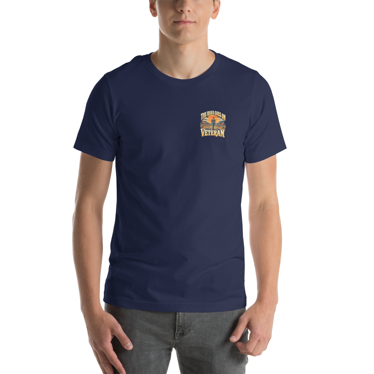 The Road Goes On Veteran T-Shirt | Front & Back Print