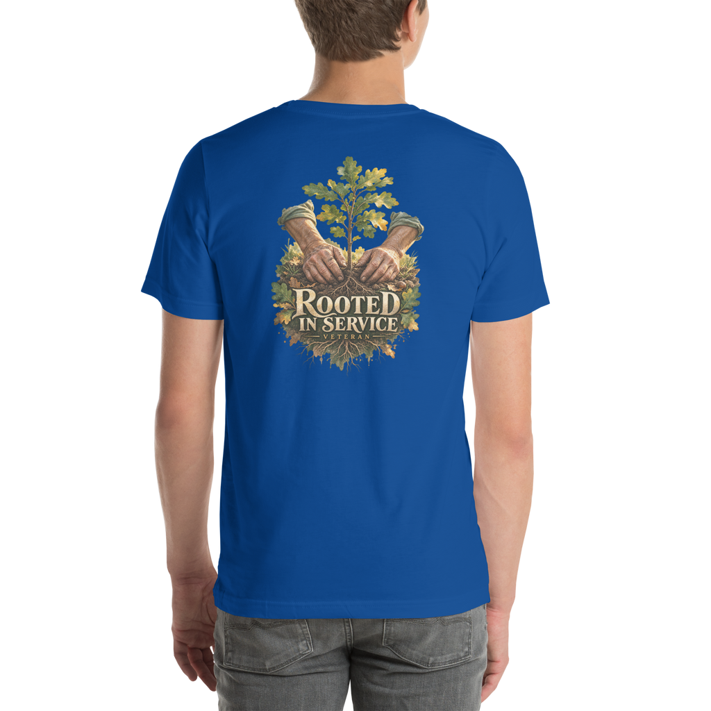 Rooted in Service Veteran T-Shirt | Front & Back Print